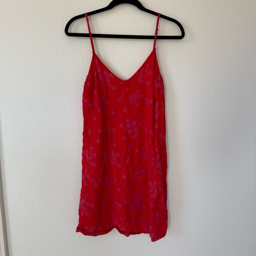 Billabong Red & Purple Floral Mini Dress Size Medium